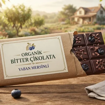 Organik Bitter Çikolata — Yaban Mersinli